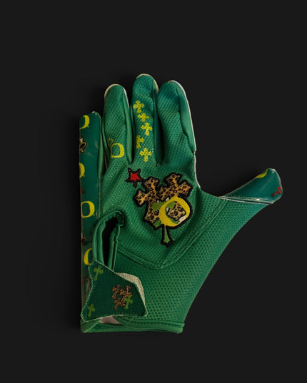 COLLEGE CHROME 1.0s DUCKZ SPEED FB GLOVES green