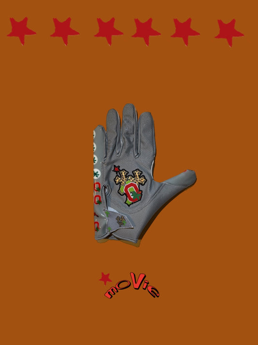 COLLEGE CHROME 1.0s BUCKZ SPEED FB GLOVES gray