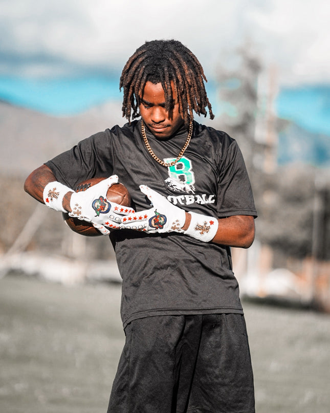 CHAOS CHROME 1.0s Football Gloves White