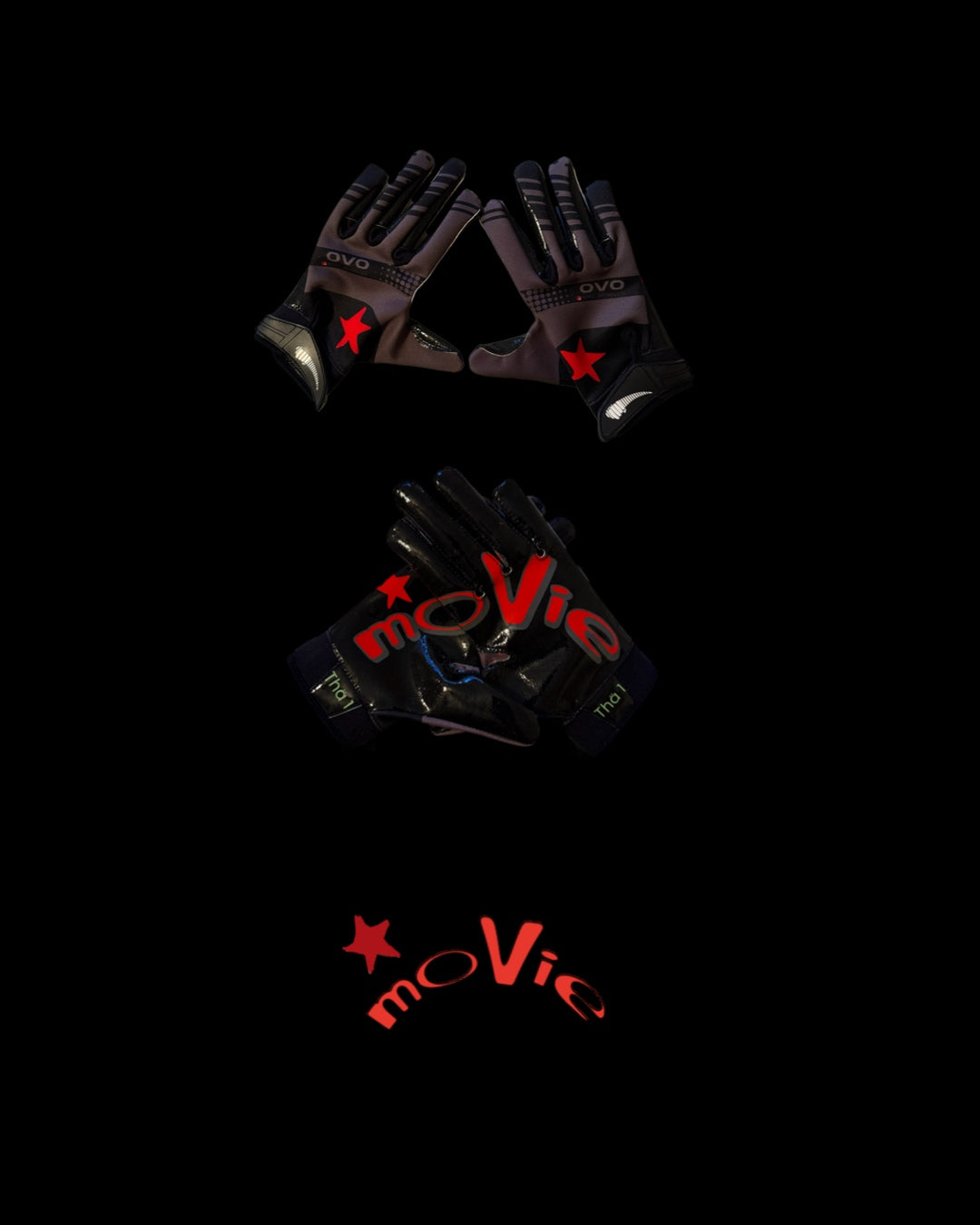 moVie GEN1 STAR Football Gloves Gray/Black