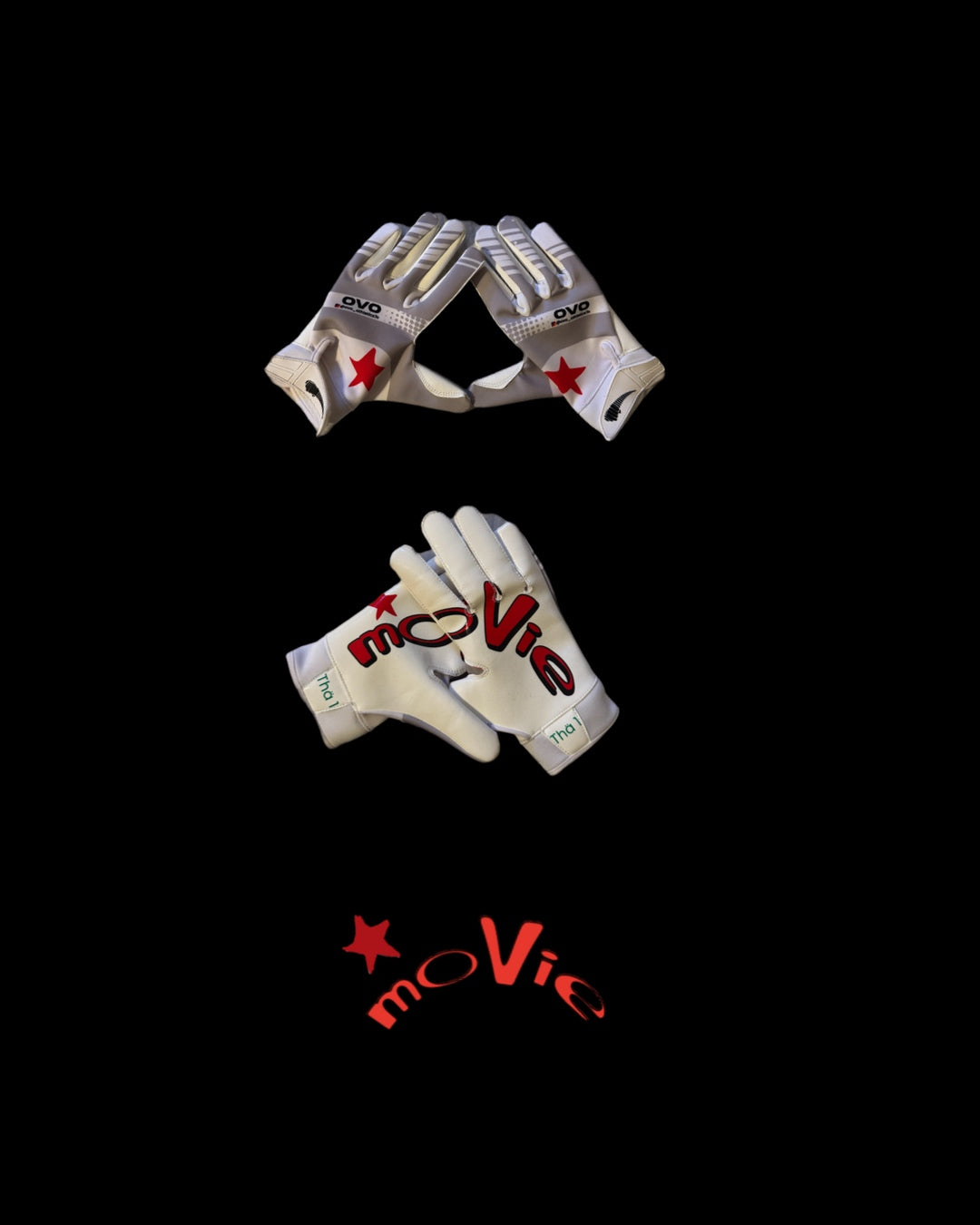 moVie GEN1 STAR Football Gloves Gray/White